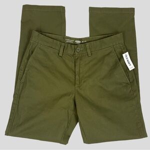 Old Navy Ultimate Straight Chinos Mens 29X30 Army Green Pants NEW with Tags